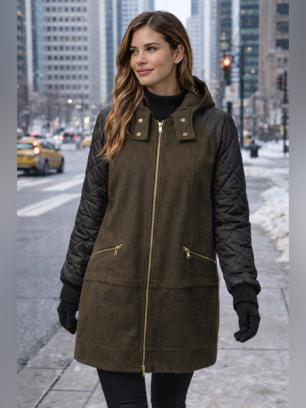 Express- Black and Brown Utility Jacket Size Small - Picture 1 of 17